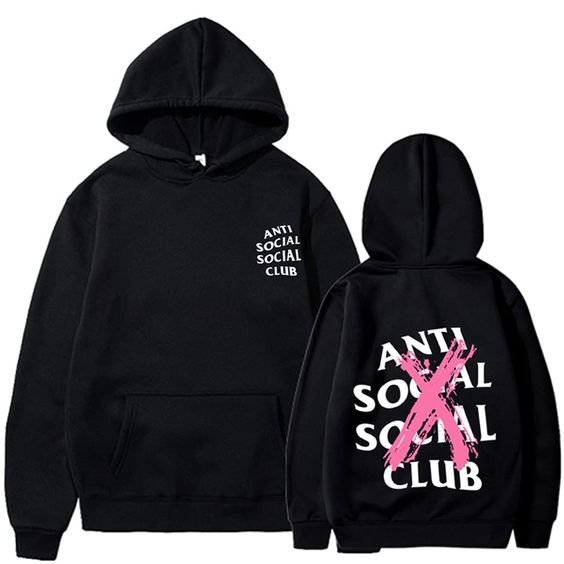 สีดําและสี Anti Social Club Hoodie / Mens Distro ASSC Hoodie / Anti Social Club distro Hoodie สําหรั