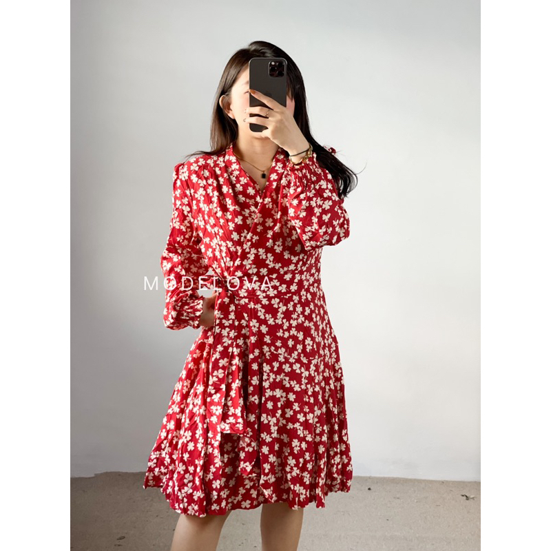 MDLV ~ 6910 Dazzline Ruffle Wrap Dress