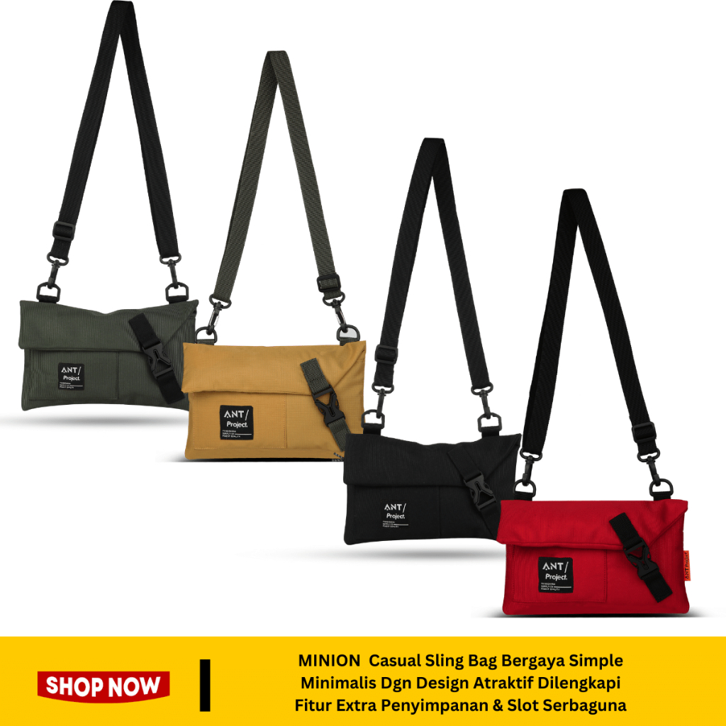 Ant Project Mens Distro Sling Bag Slimpack Casual Minion Premium