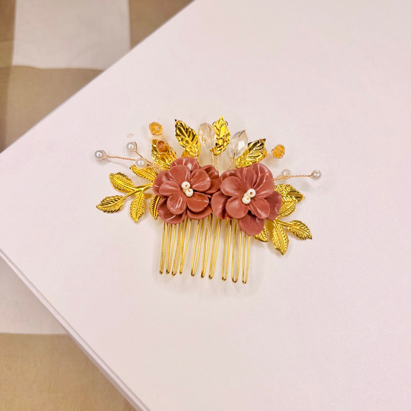 หวีขนมปังมงกุฎสําหรับผมดอกไม้ SRK28CL