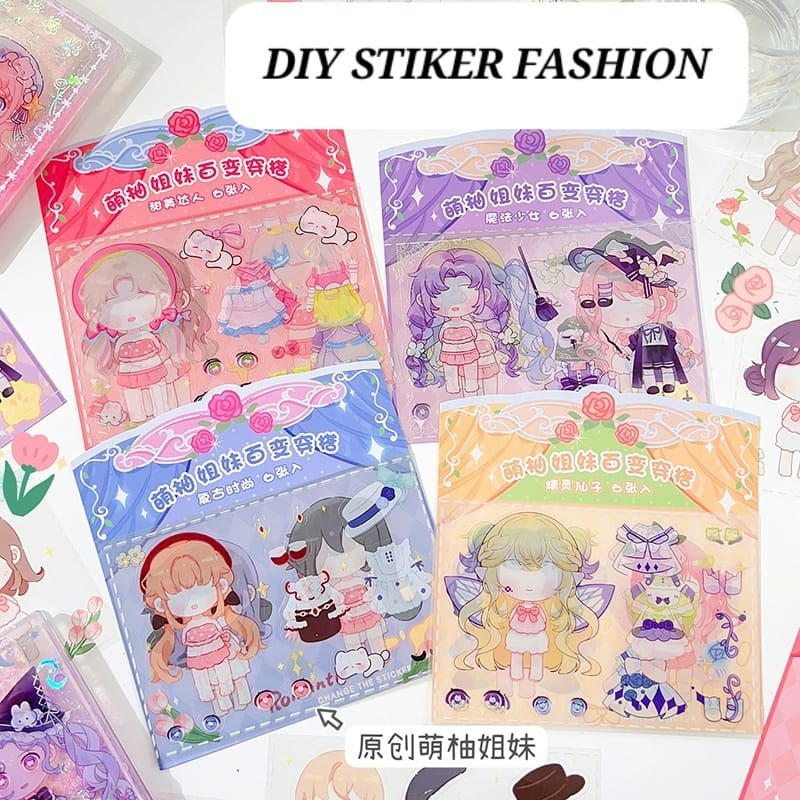 TOKYOBERRY DIY FASHION STICKERS CHARACTER STICKERS DRESS UP CUTE GIRLS TRIMMES