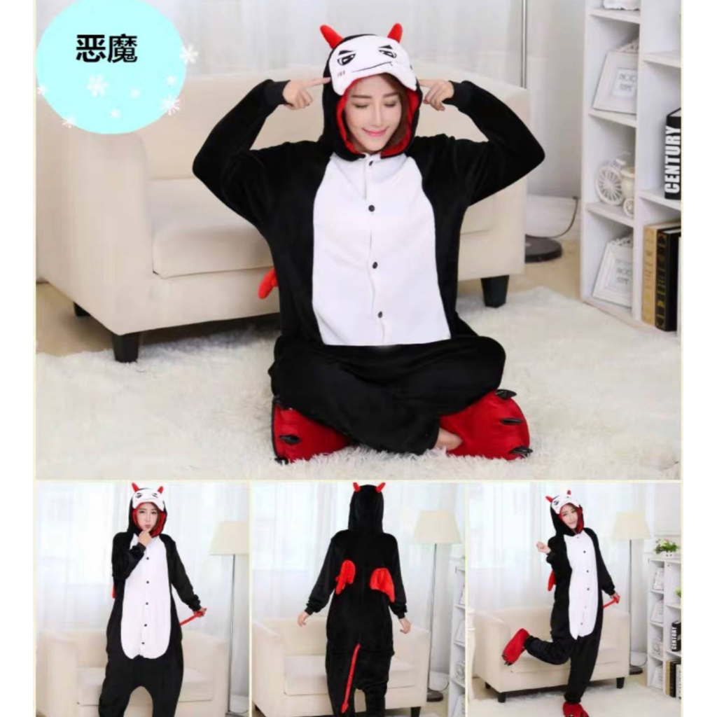 ONESIE COSTUME HALLOWEEN DEVIL EVIL DEMON GHOST DEVIL COSPLAY PARTY KIGURUMI