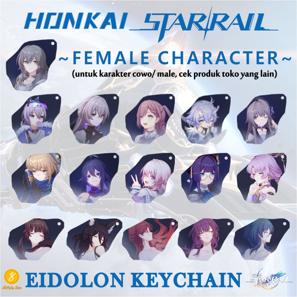 GANTUNGAN Eidolon Honkai Star Rail หญิงพวงกุญแจอะนิเมะเกม HSR Kafka Acheron Cyrene