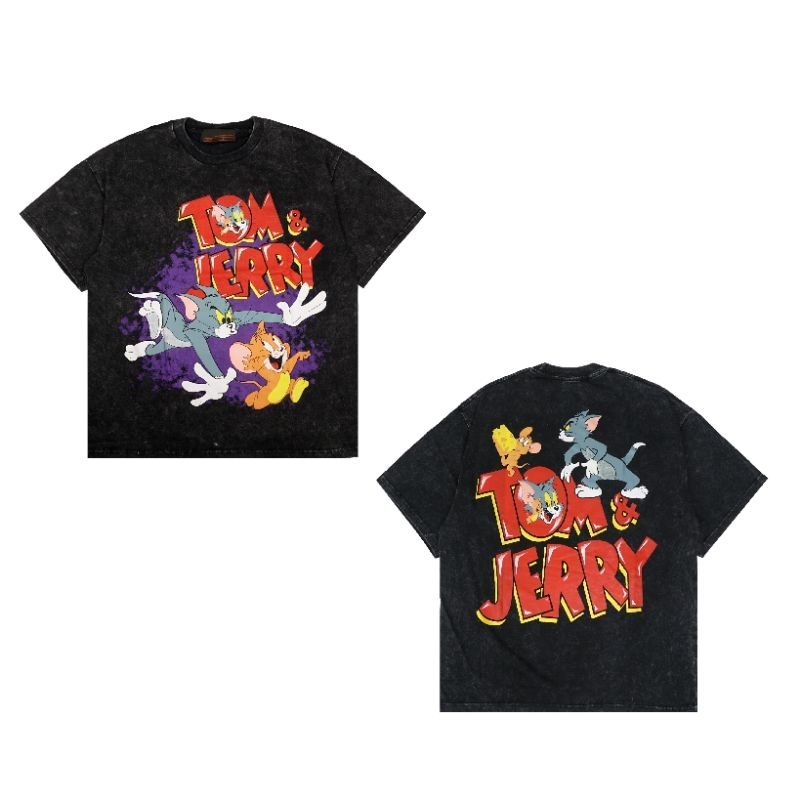 เสื้อยืดโอเวอร์ไซซ์ พิมพ์ลาย Tom &amp; Jerry Tom &amp; Jerry ขนาดใหญ่