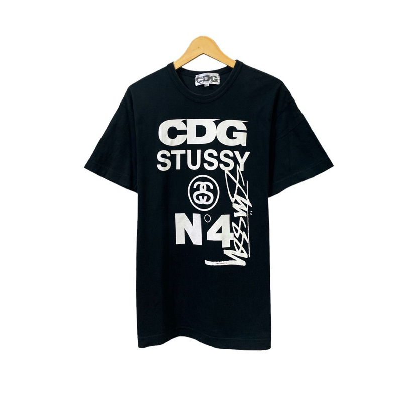 CDG x stussy เสื้อยืดสีดํา