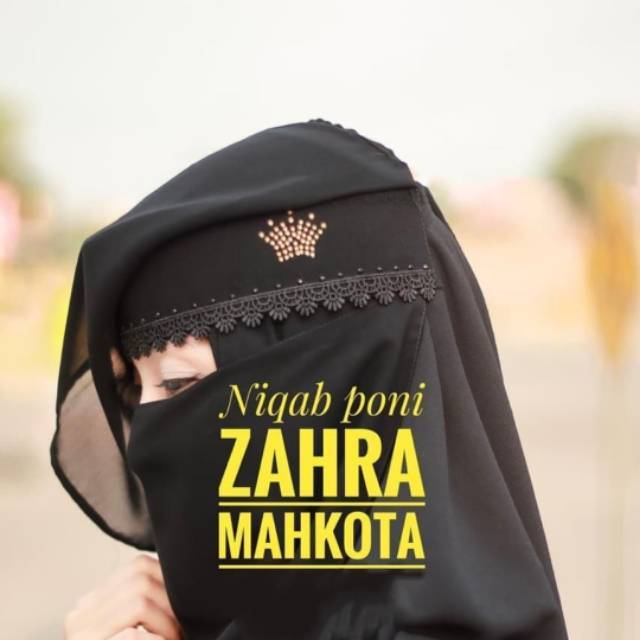 Zahra Crown Bangs Niqab Veil / swarovsky Crown Bangs Niqab Veil / Niqab Bandana Bangs Flap ตกแต่งลูกไม้ลูกปัด Swarovski ceruty babydoll premium