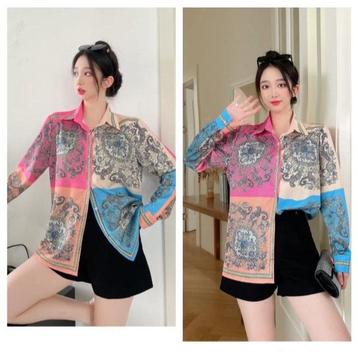 Kemeja Lawrence เสื้อ SILK นําเข้าของผู้หญิง