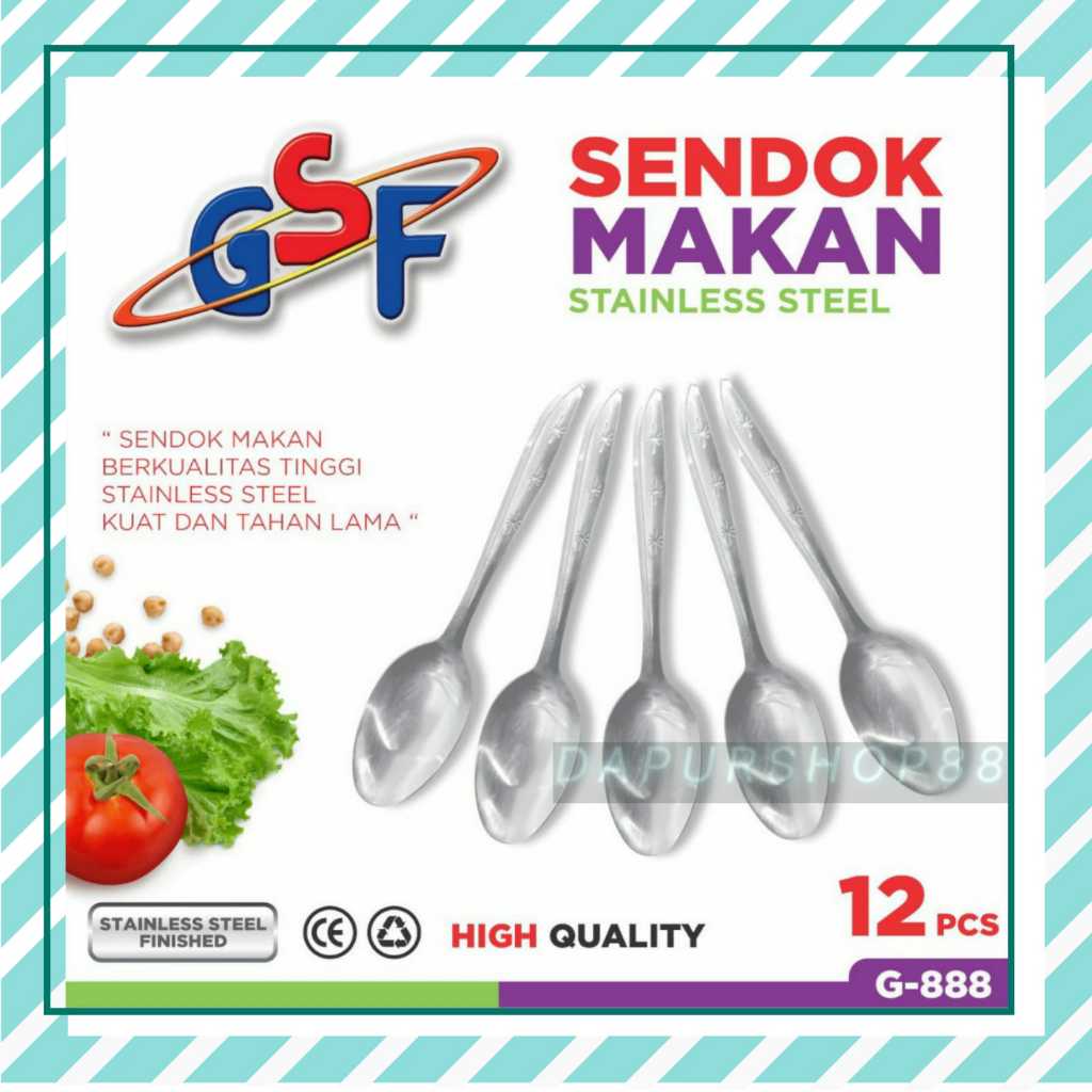 12PCS STAR MOTIF TABLESPOONS / 12 ชิ้น STAINLESS TABLES / 1 DOZEN STAR MOTIF TABLESPOONS / GSF G-888