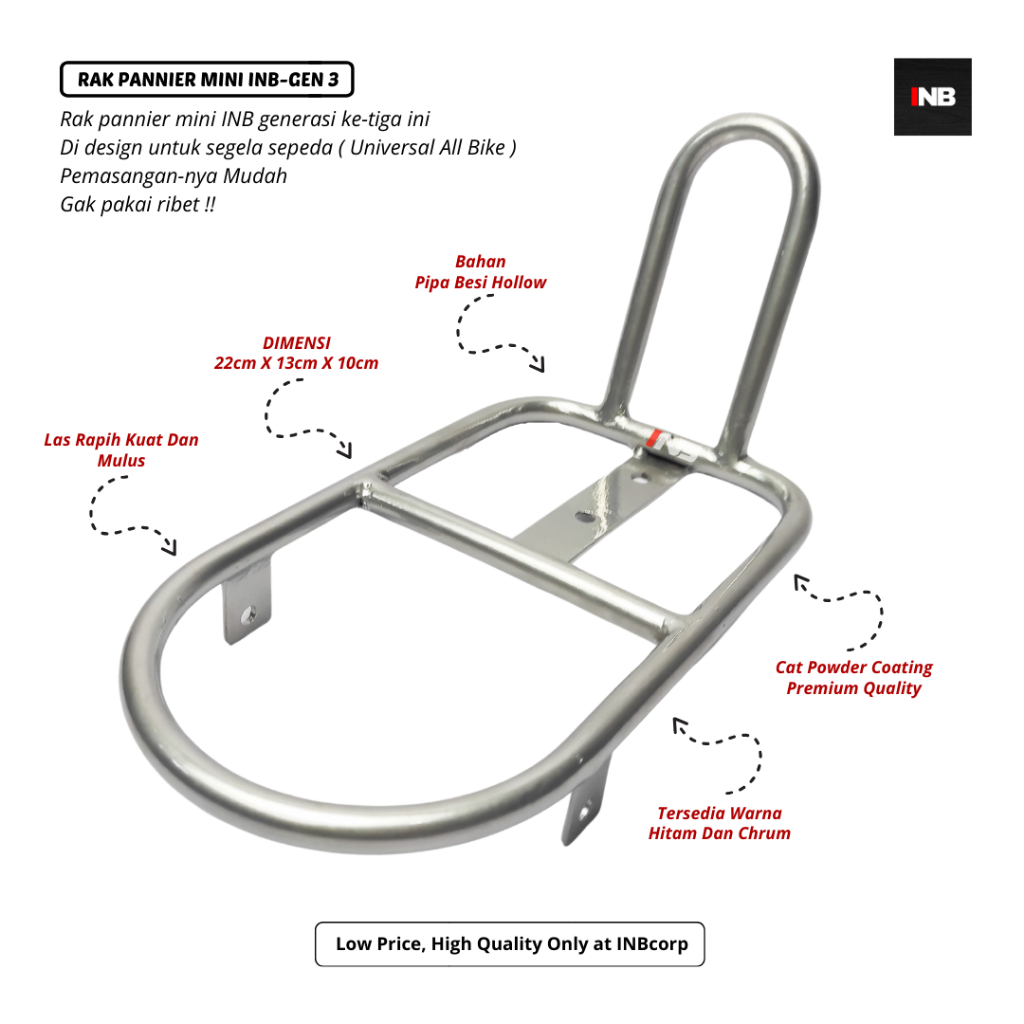 Federal Mini INB GEN-3 Premium Commuterbike Fixie Front Bike Rack Universal All Bike