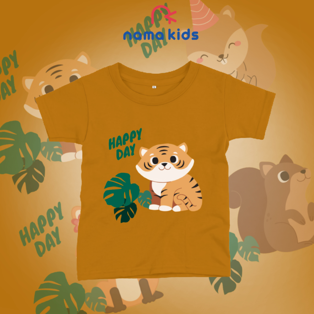 น่ารัก HAPPY DAY SCREEN พิมพ์ CHILDREN& 39;S เสื้อยืด ANIMAL CHILDREN& 39;S SCREEN PRINTED เสื้อยืดผ