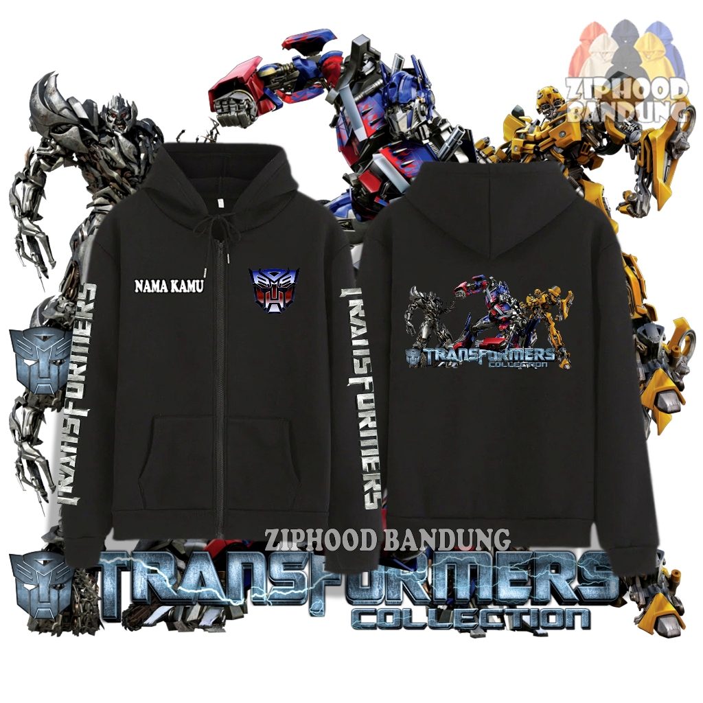Ziphood BANDUNG - Transfrorers Optimus Prime และ Bumble bee Boys Zipper Hoodie Sweater Jacket - Tran
