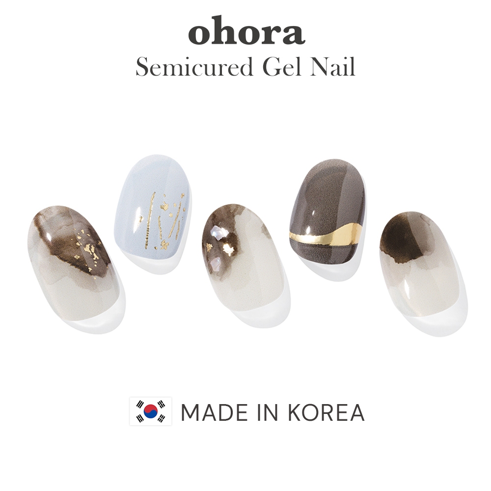 Ohora Brown Smudge - เพ้นท์เล็บเจลกึ่งโค้ง
