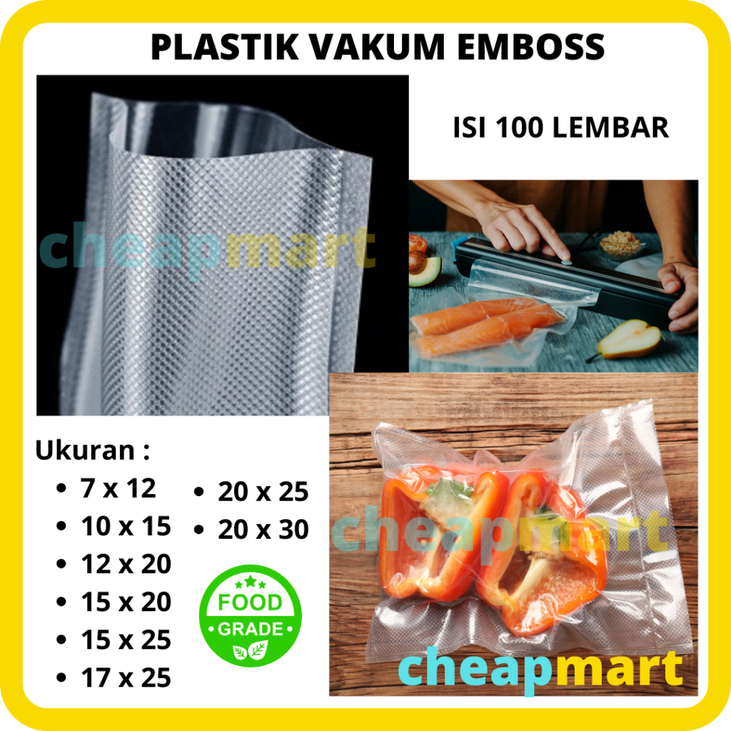 [100-Lbr] 15x25 {100-Lbr} EMBOSSED Food VACUUM Plastic / EMBOSSED VACUUM BAG Plastic