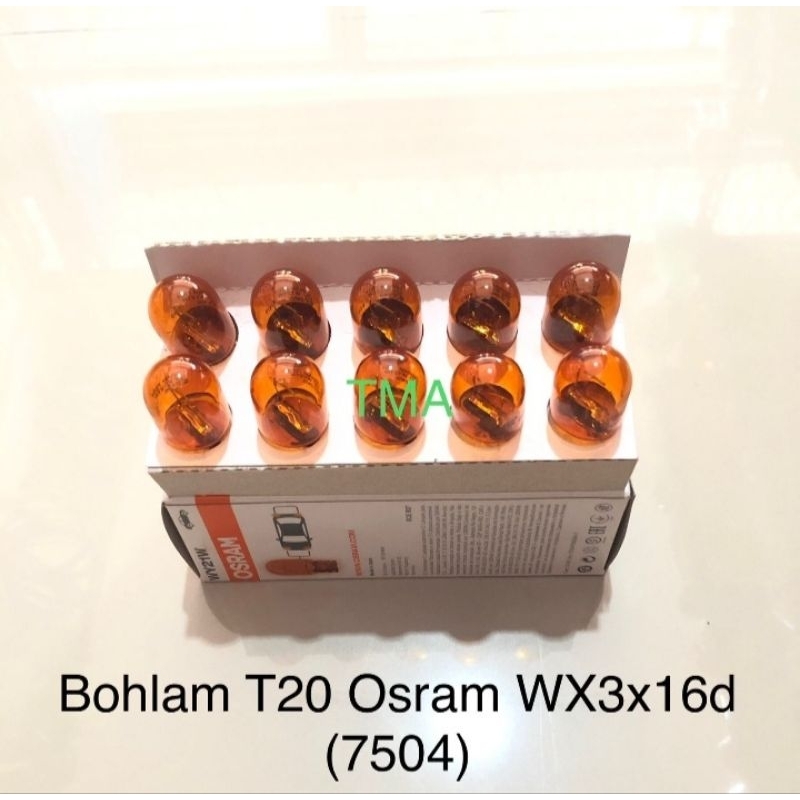 Osram T20 หลอดไฟสีเหลือง 21W 12V WX3X16D