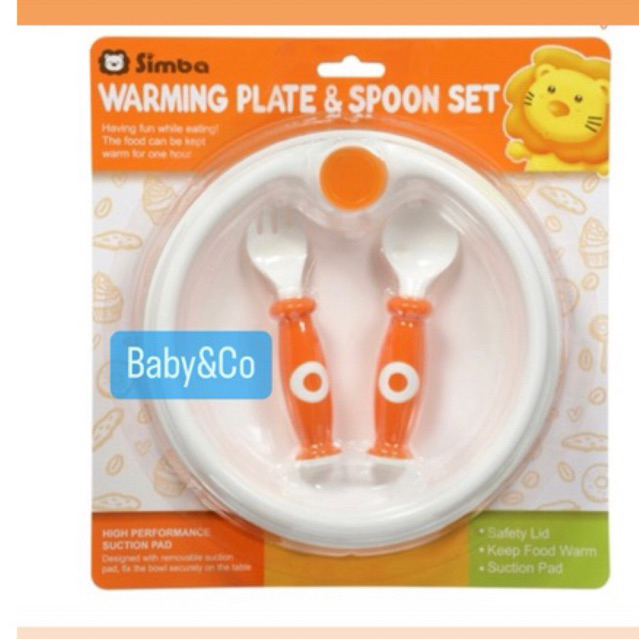 SIMBA FEEDING SET จานอุ่น & SPOON SIMBA BABY EATING UTENSILS PLATES SPOON SET