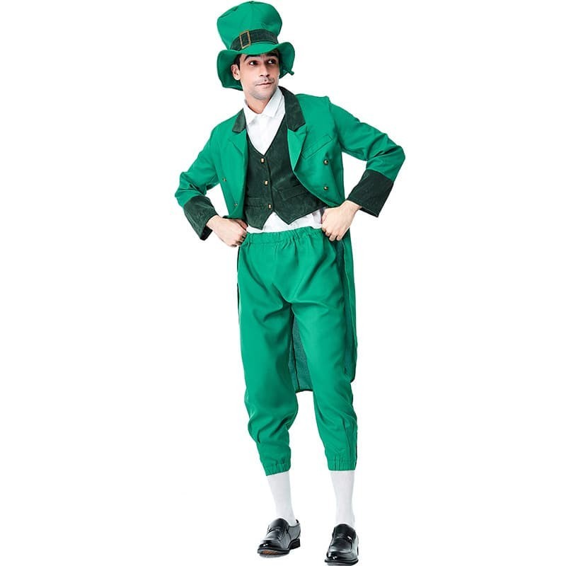 LEPRECHAUN IRELAND Gnome เครื่องแต่งกายคอสเพลย์ชายฮาโลวีนเครื่องแต่งกาย saint patrick Irlandia