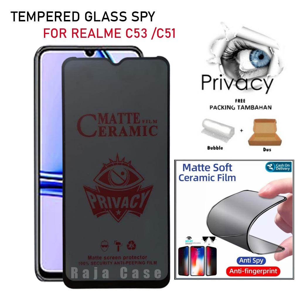 LAYAR กระจกนิรภัย SPY REALME C53 C51 - REALME C53 C51 ตัวป้องกันหน้าจอโทรศัพท์มือถือ