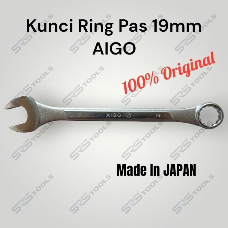 ประแจแหวน Aigo 19 มม. - ประแจรวม 19 มม. Made In JAPAN