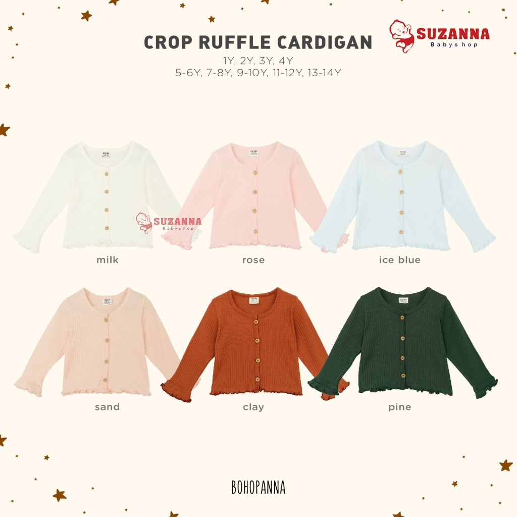 Bohopanna Ruffle Crop Cardigan - แจ๊กเก็ตเด็ก