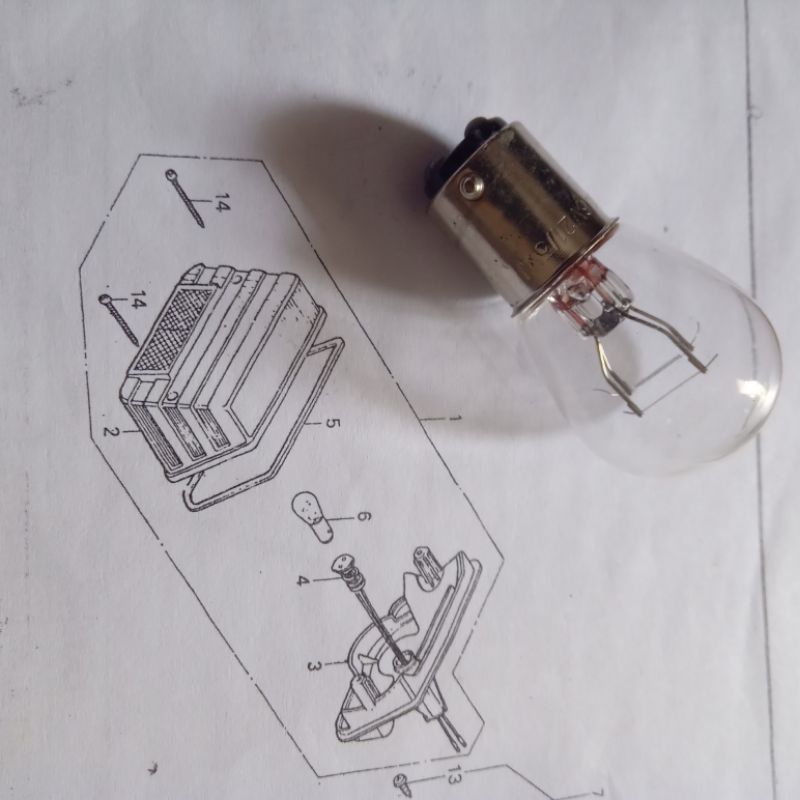 หลอดไฟหยุด 6v 5watt*