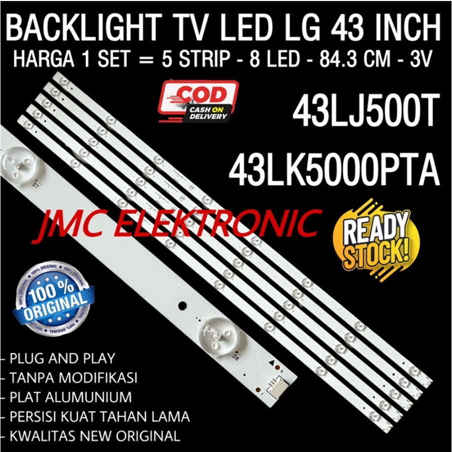LG 43 INCH LED TV BACKLIGHT 43LJ500T 43LK5000PTA 43LJ500 43LK5000 LG 43 INC ไฟ LED TV 8 ปุ่ม 3V