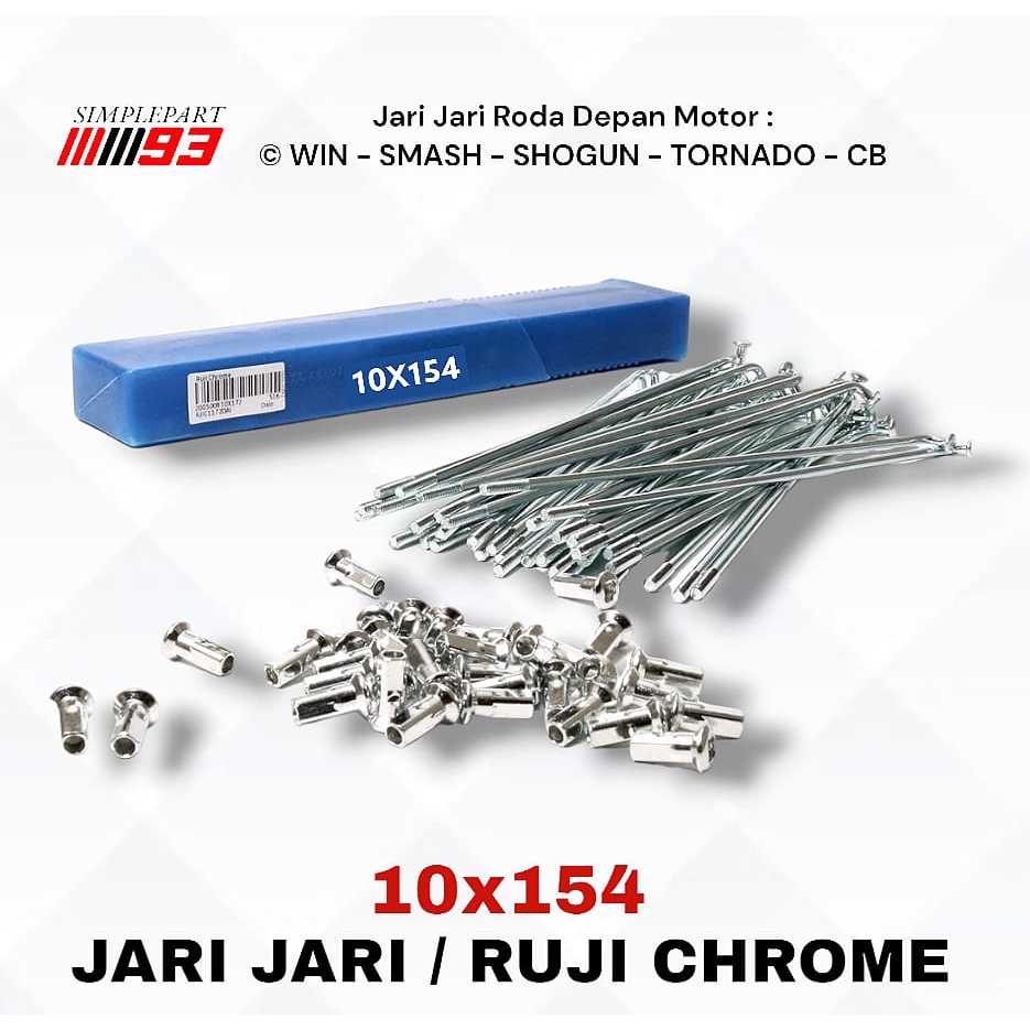 CHROME SPOKES CHROME RIMS RING 17 [10 X 154] SUZUKI - SMASH, SHOGUN, WIN, TORNADO, CB MOTORCYCLES