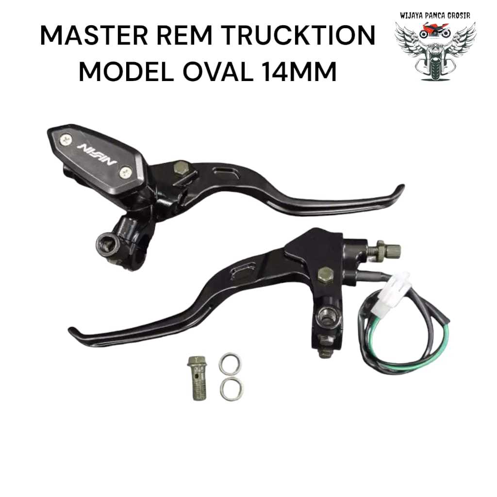รูปไข่ท่อหลักเบรคสีดํา MASTER TRUCKTION 14 มม.หนึ่งชุดขวา PNP VIXION NINJA CBR FU KLX MIO BEAT VARIO