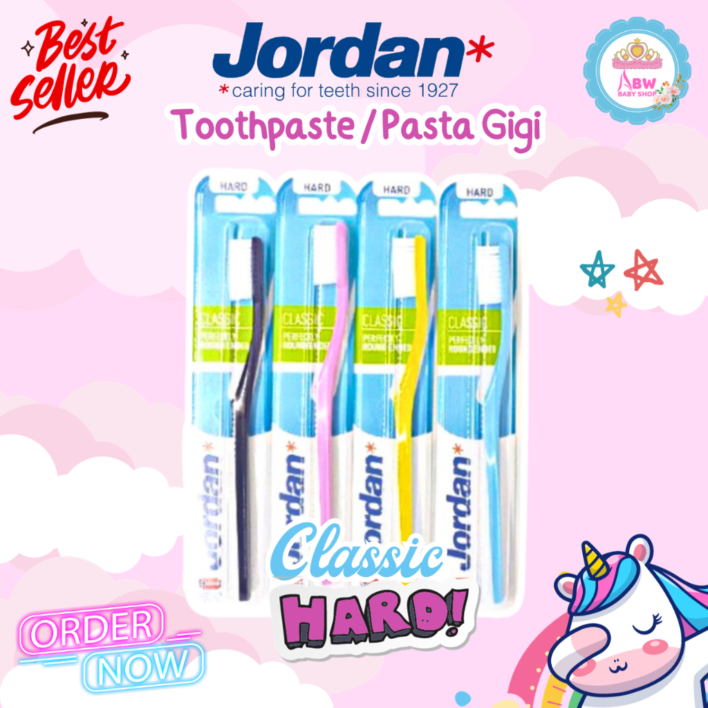 แปรงสีฟัน Jordan Classic แปรงสีฟันสําหรับผู้ใหญ่ที่ปลายกลมอย่างลงตัว