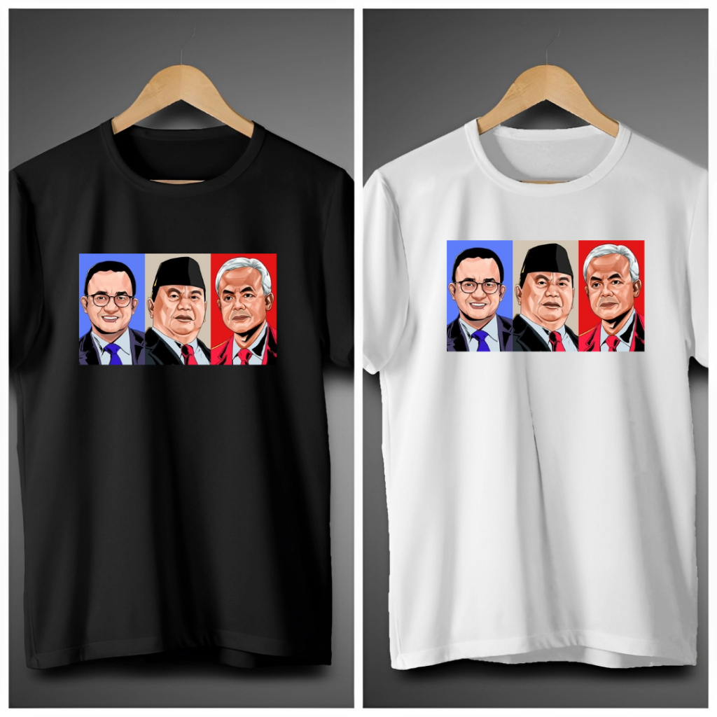 เสื้อยืด UNISEX ELECTION 2024 GANJAR ANIES PRABOWO