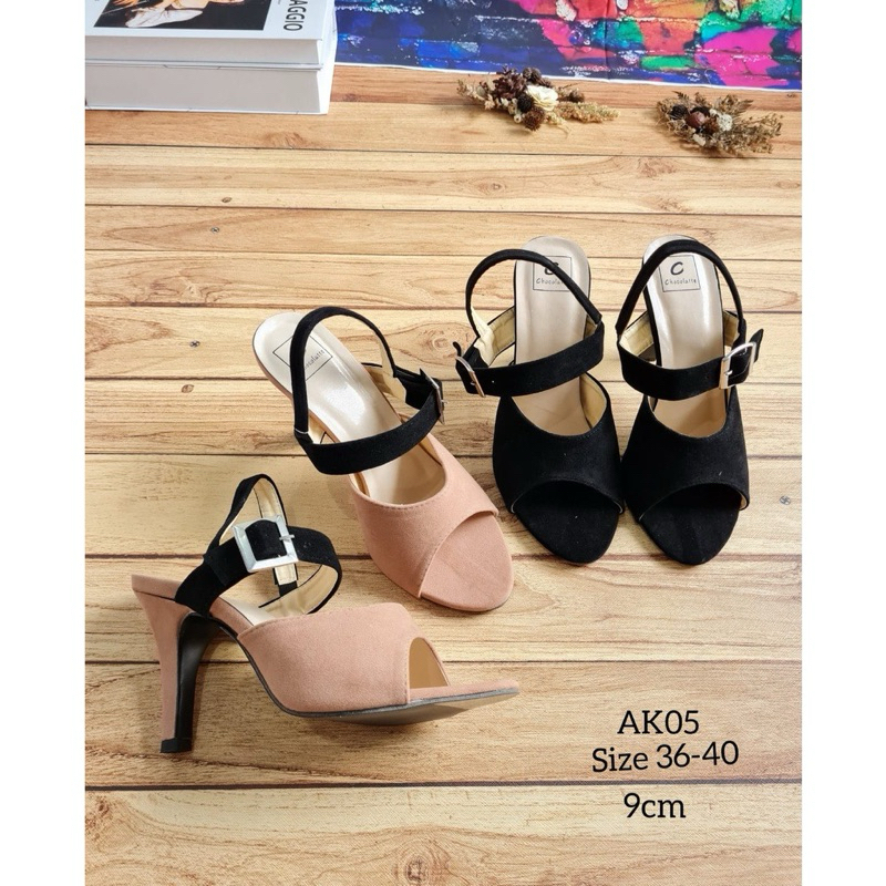 ABSshoes AK 05 รองเท้าส้นสูงผู้หญิง หนังกลับ 9 ซม.