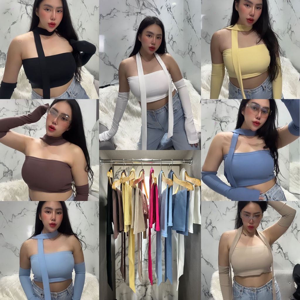 Glouria Tube Crop Scarf 3in1 - ถุงมือครอปแบบ Tube Top