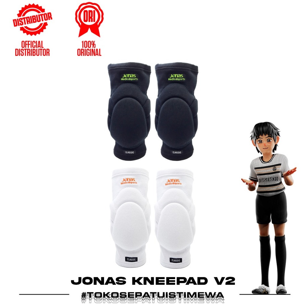 KNEEPAD JONAS CLASSIC V2 BLACK & WHITE
