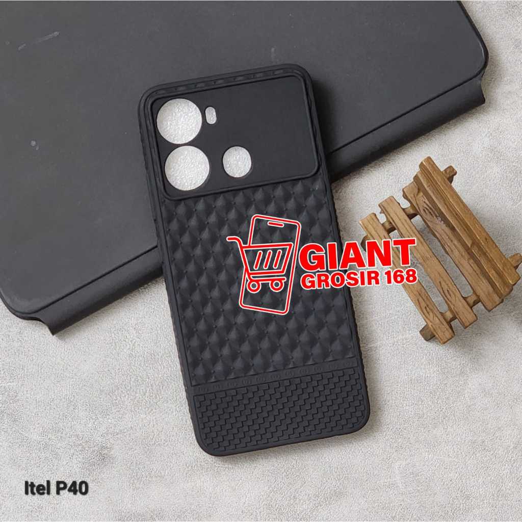 เคสใหม่ Itel P40 Itel S23 Itel A60s เคสทอ 3D กันลื่น Macaron สีดํา Itel P40 Itel S23 Itel A60s