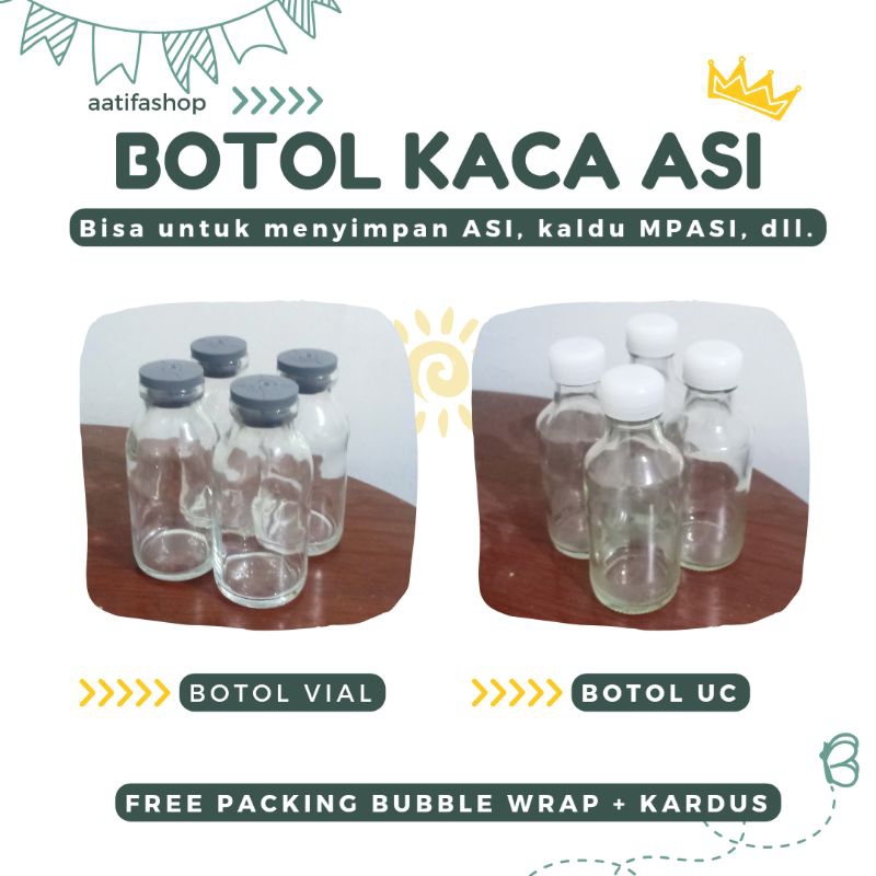 ขวดนมแก้ว 4 ชิ้น ขวดขวดขวดขวดขวดขวดขวดขนาด 100 มล | ขวด UC ขวด UC1000 | ขวดเก็บน้ํานมแม่