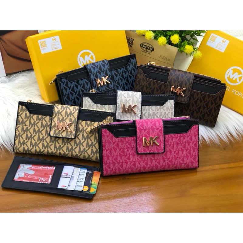 EMKA WOMENS WALLET FOLDING ZIPPER CARD SLOT FREE BOX+SERTI+BILL UK 19x10 CODE 1522-3