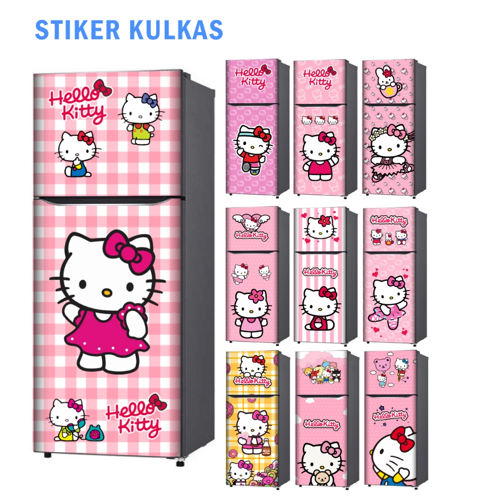 สติ๊กเกอร์ติดตู้เย็น 1 ประตูและสติ๊กเกอร์ติดตู้เย็น 2 ประตู แมวการ์ตูนน่ารัก
