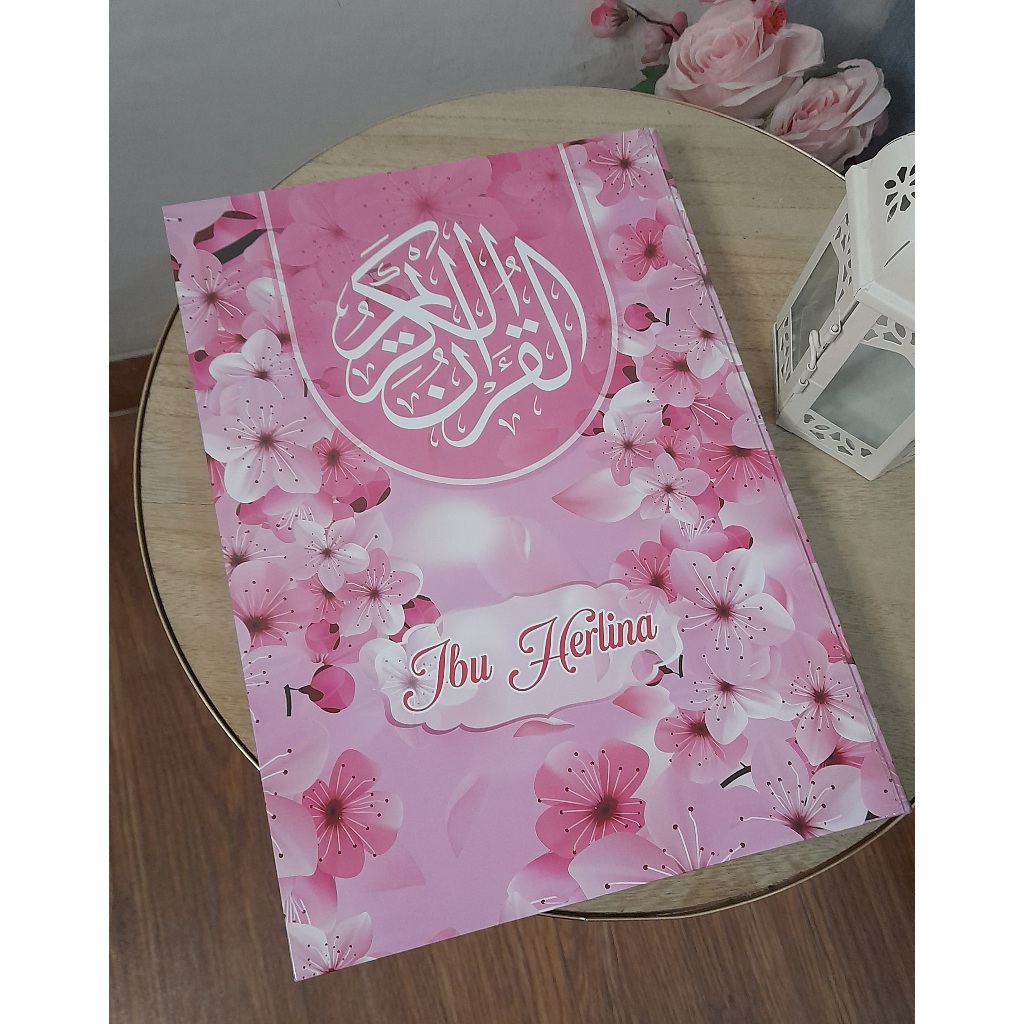 (ขนาด A4) พรีเมี่ยม Al-Quran ฟรีชื่อที่กําหนดเอง / Motif / Design / Writing ขนาดจัมโบ้ขนาดใหญ่ A4 ทั
