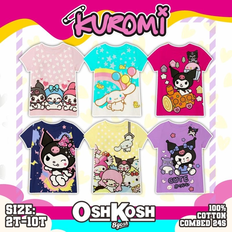1-10th Kuromi Series Girls& 39; เสื้อยืด 2-10T
