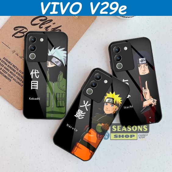 ล่าสุด 2023 Vivo V29e Glass Softcase คลุมทั้งหมดสําหรับตัวป้องกันกล้องโทรศัพท์มือถือ Naruto Motif [3