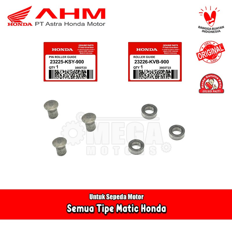 Pin Roller Guide Mimis Sprocket Honda BeAT Scoopy Genio Vario Original AMM 23225-KSY 23226-KVB-900