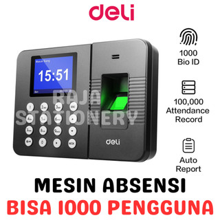 Deli Mesin Absensi SIDIK JARI FINGERPRINT Attendance Machine FINGER PRINT E3960