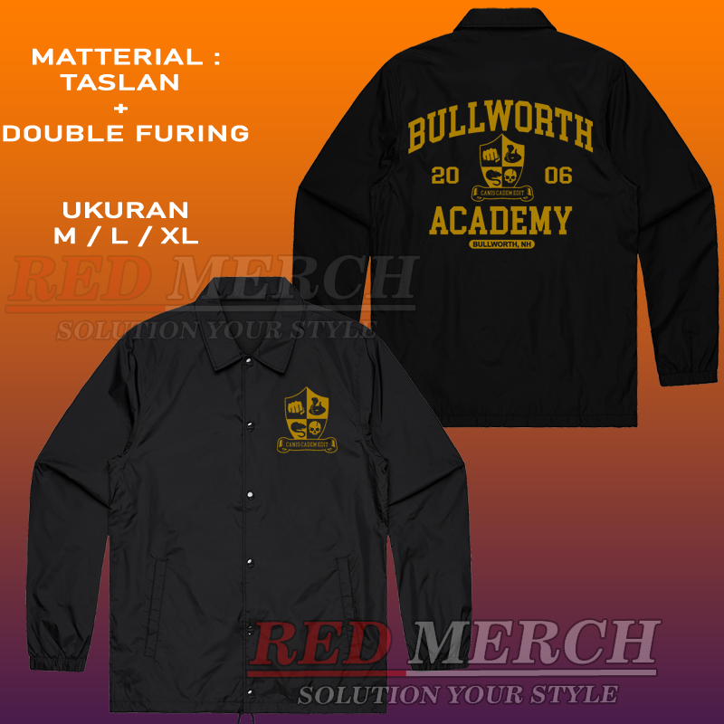 RedMerch// coach Bully bullworth academy Bully Parachute Jacket - เสื้อแจ็คเก็ตร่มชูชีพแบบกําหนดเอง 