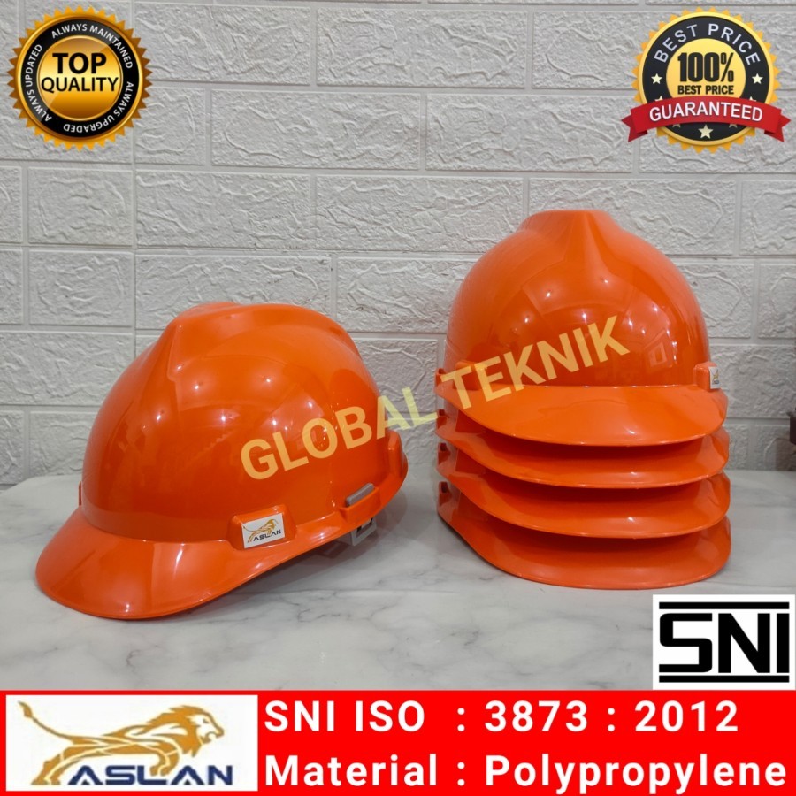 SAFETY HELMET ASLAN ORANGE WORK PROJECT HELMET SNI SAFETY ORANGE PROJECT HELMET หมวกกันน็อคสีส้มสร้า