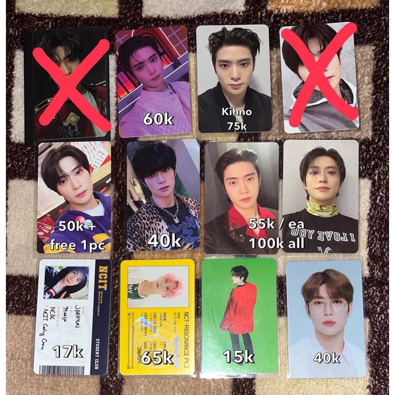 PHOTOCARD JAEHYUNDAL, TAYONG, DOYOUNG NCT Arrival, Holo sg21, Sticker, Sticky, Nature republic, mond