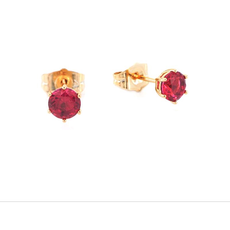 MERAH RED GEM STUD EARRINGS