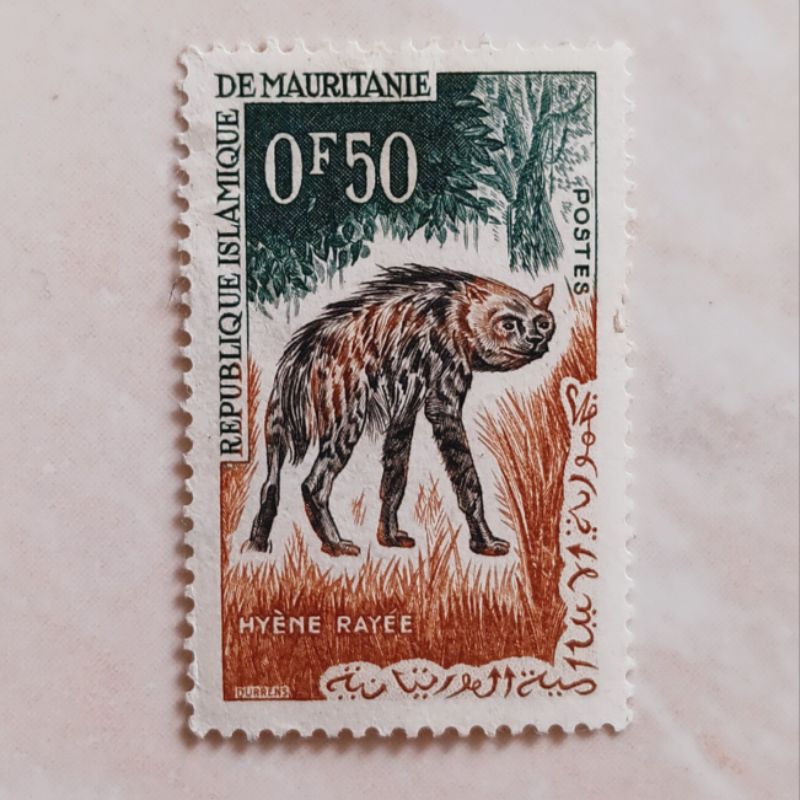 (AD) Mauritania Stamp 1963 Native Fauna - Stripeed Hyena (hyaena hyaena) 0.50 CFA Mint