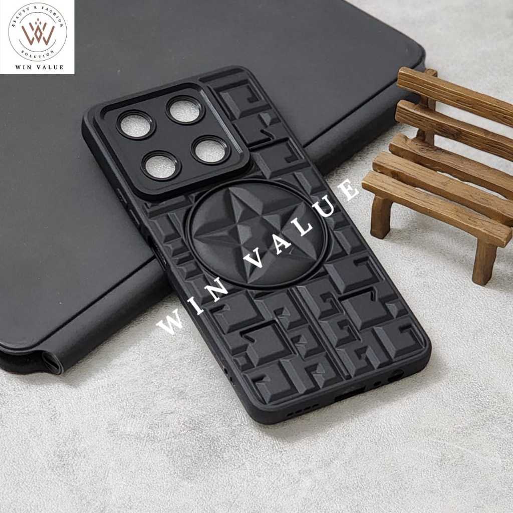 Infinix Note 30 4G Case 3D Star Case Macaron Black motif Infinix Note 30 4G