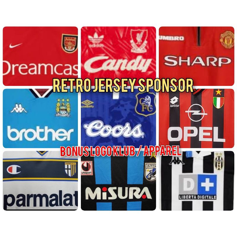Retro Jersey Sponsor Screen Printing Arsenal Liverpool Juventus Inter Etc