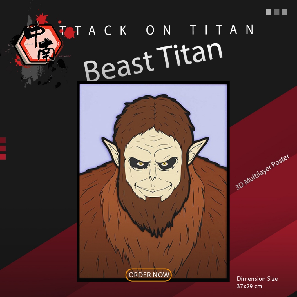 Multilayer Attack On Titan Beast Titan Poster