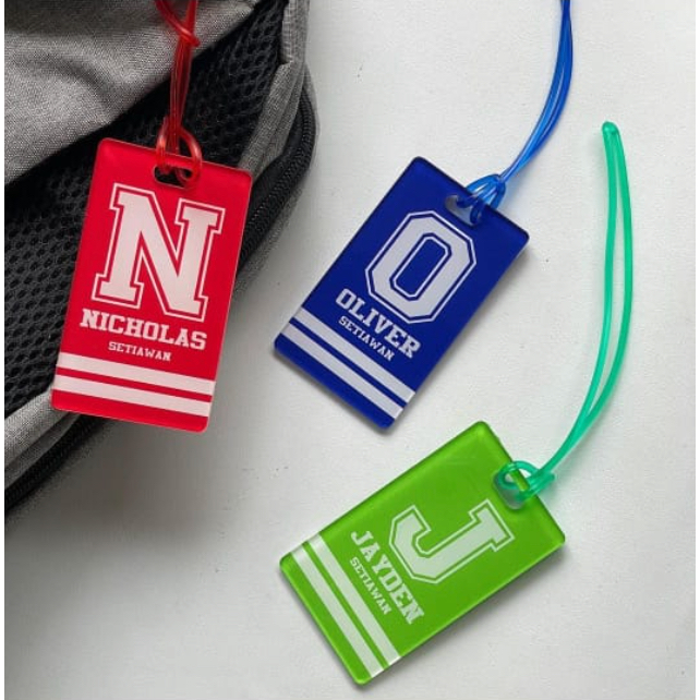 GANTUNGAN Bagtag Jersey Initial Custom Name Bag Hanger ป้ายห้อยกระเป๋าเดินทาง